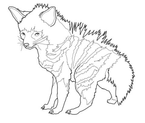 Aardwolf Cub Coloring Page